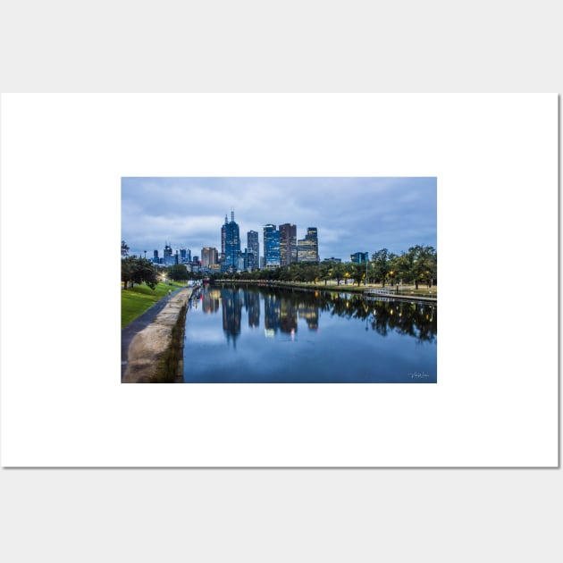 Melbourne from the Swan Street Bridge, Melbourne, Victoria, Australia. Wall Art by VickiWalsh